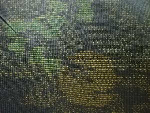 アンティーク　草花模様織出し本場泥大島紬着物